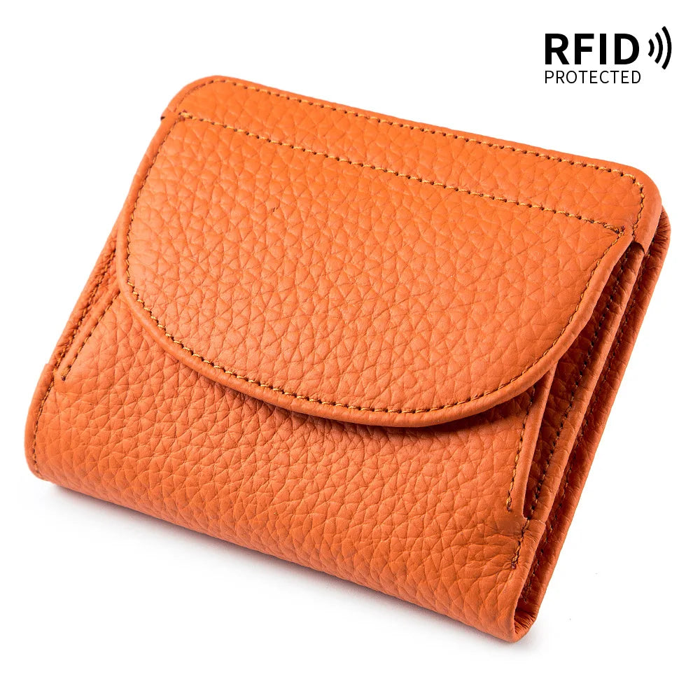 ארנק מיני לאישה מעור בקר רך עם הגנת RFID – תמונה 10