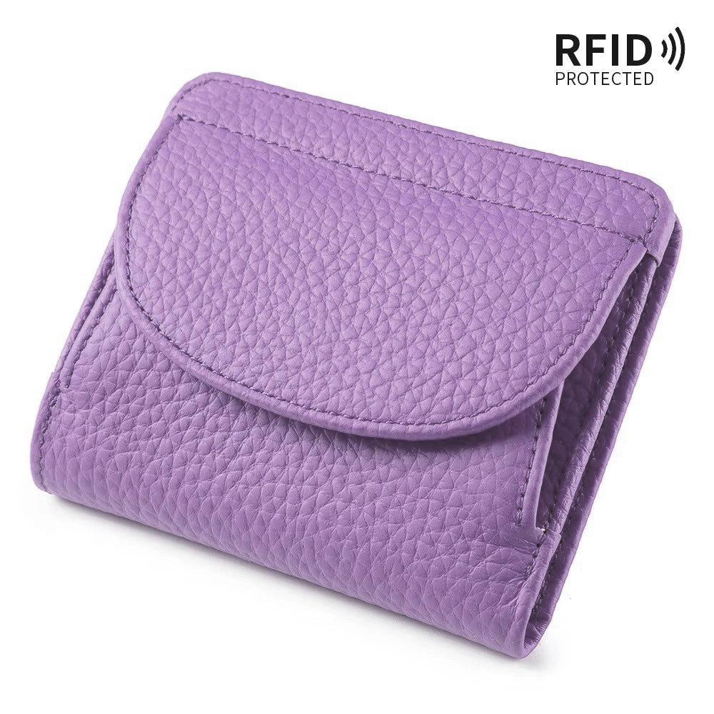 ארנק מיני לאישה מעור בקר רך עם הגנת RFID – תמונה 11