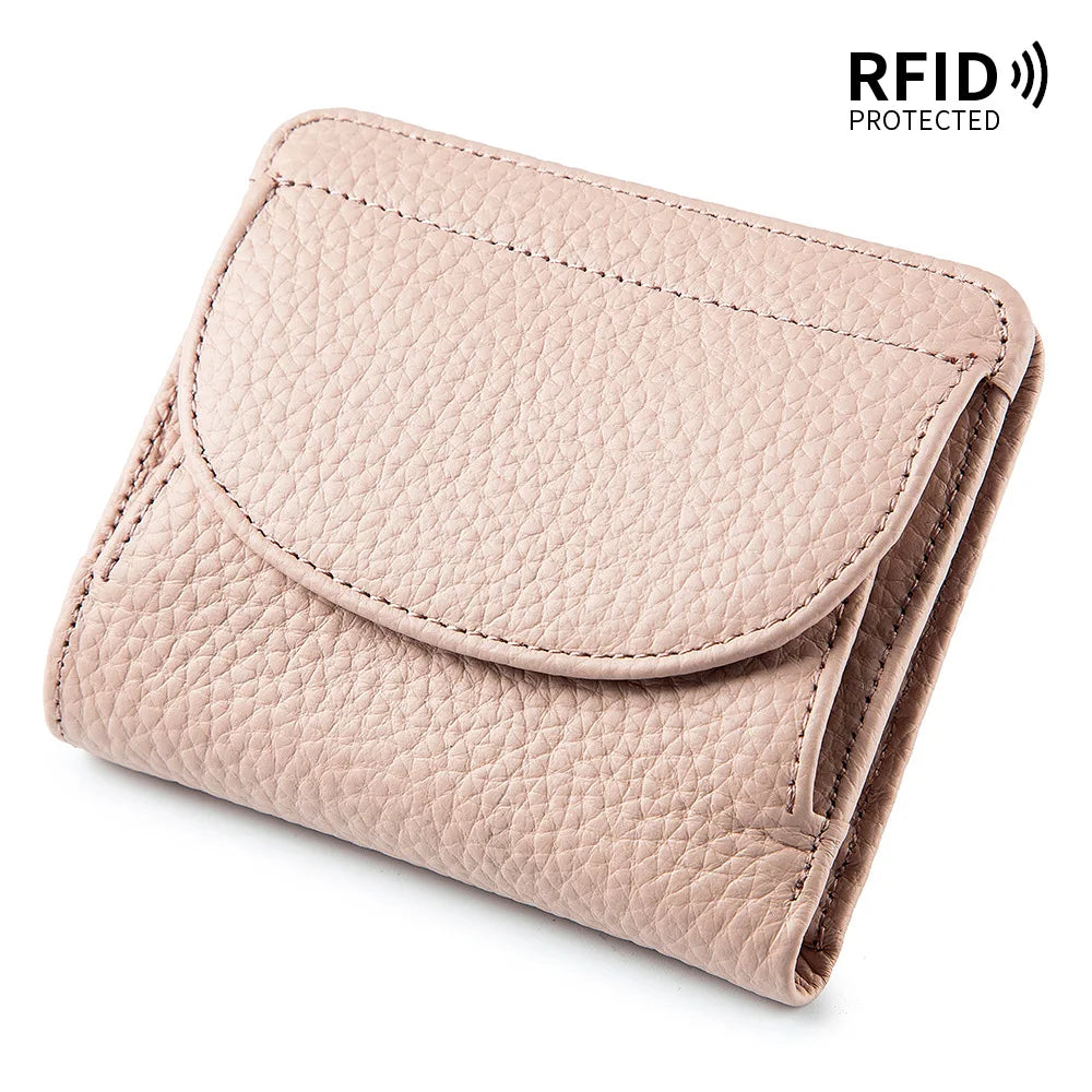 ארנק מיני לאישה מעור בקר רך עם הגנת RFID – תמונה 12