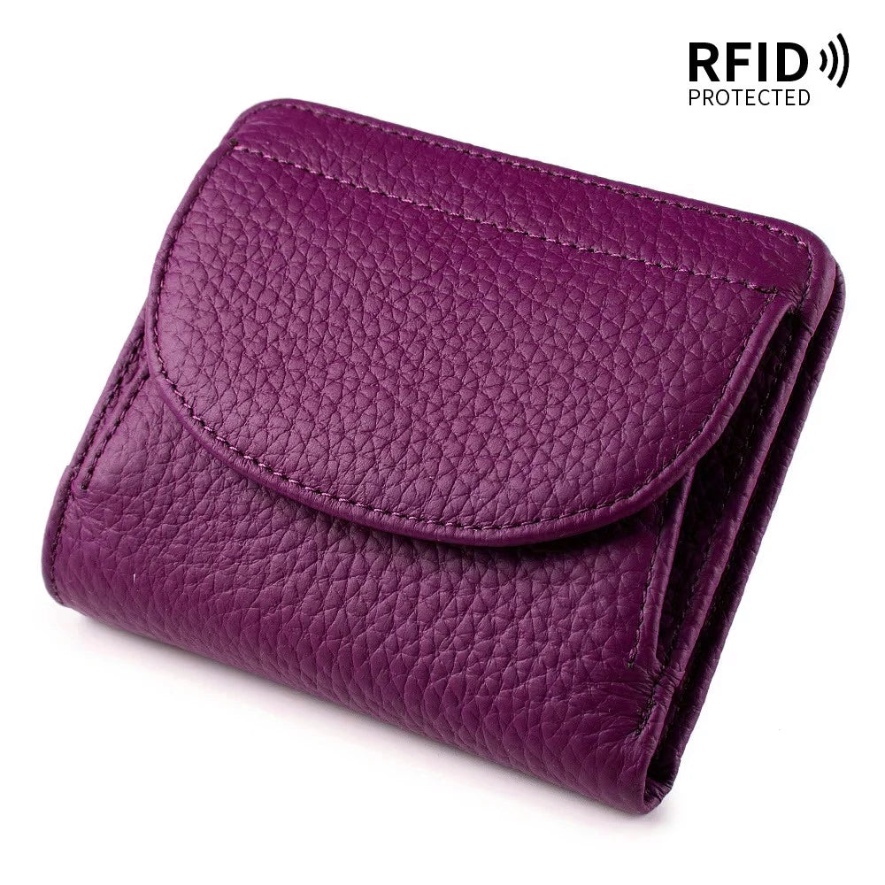 ארנק מיני לאישה מעור בקר רך עם הגנת RFID – תמונה 15