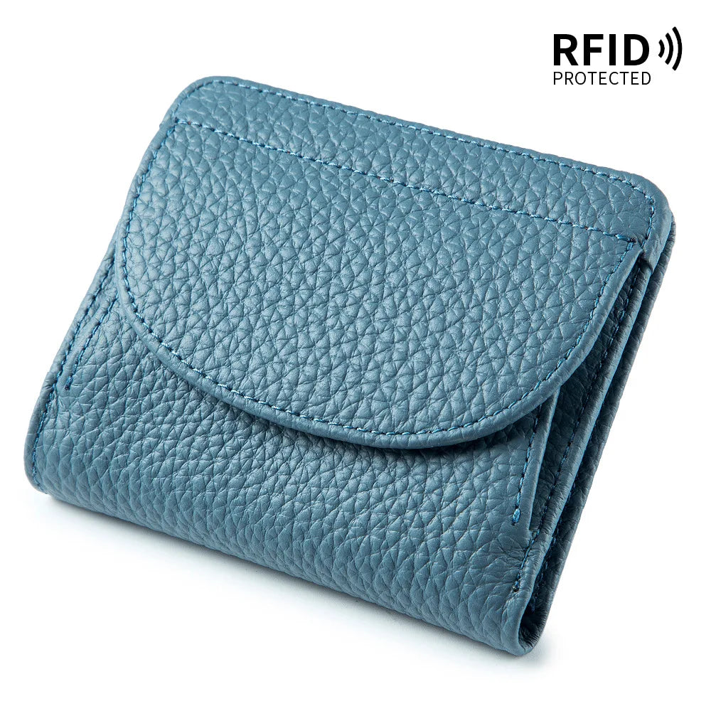 ארנק מיני לאישה מעור בקר רך עם הגנת RFID – תמונה 7