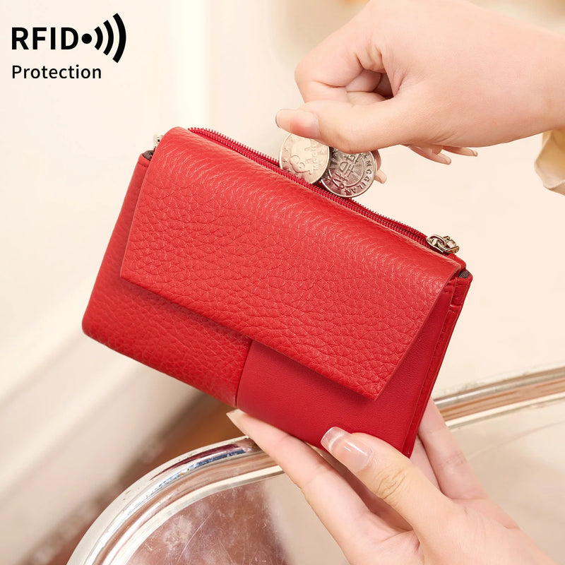 ארנק מתקפל לשלושה לאישה עם הגנת RFID